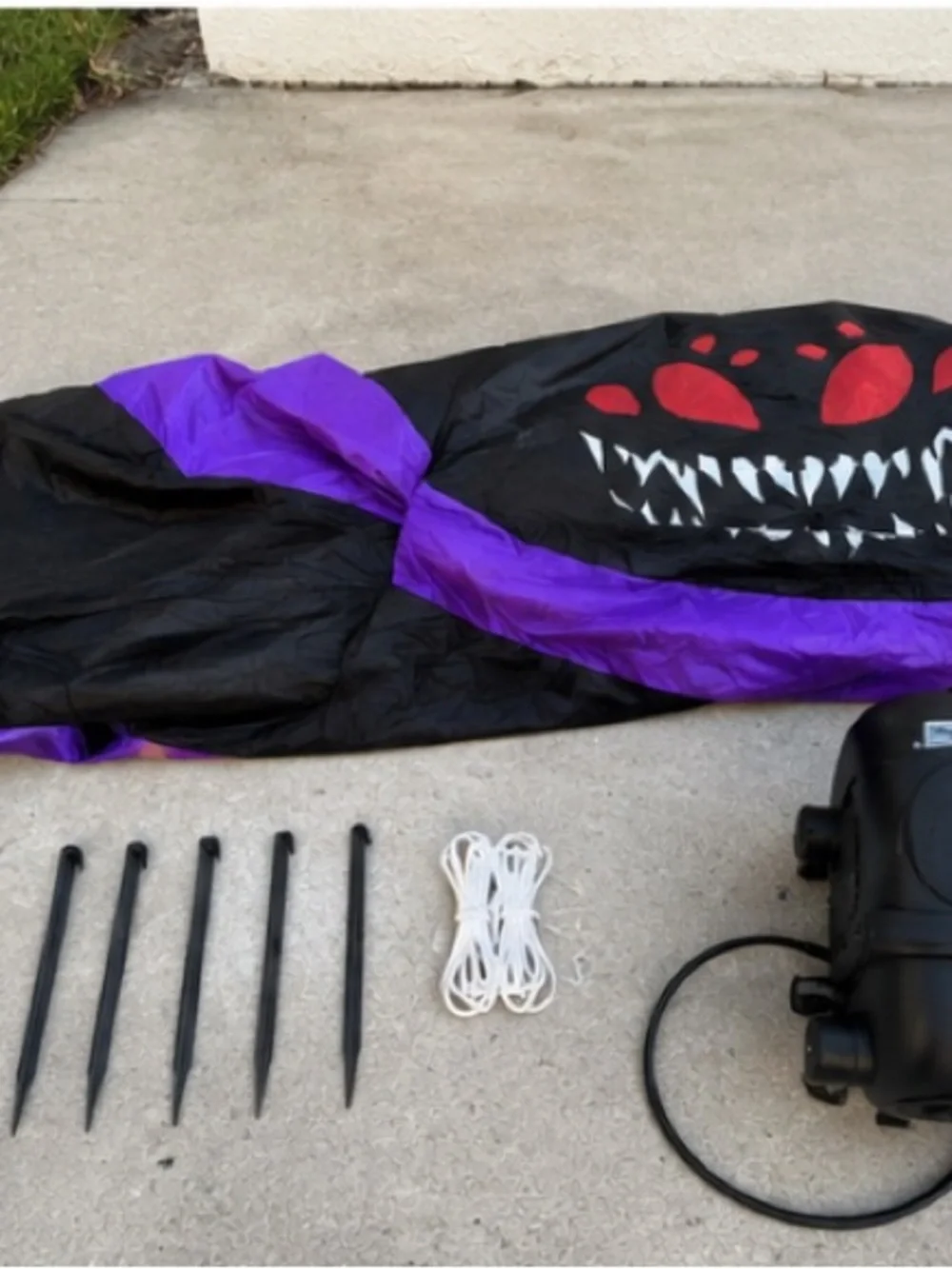 GIANT Halloween Inflatable Spider 🕷️ Black & Purple – HUGE Yard Decoration